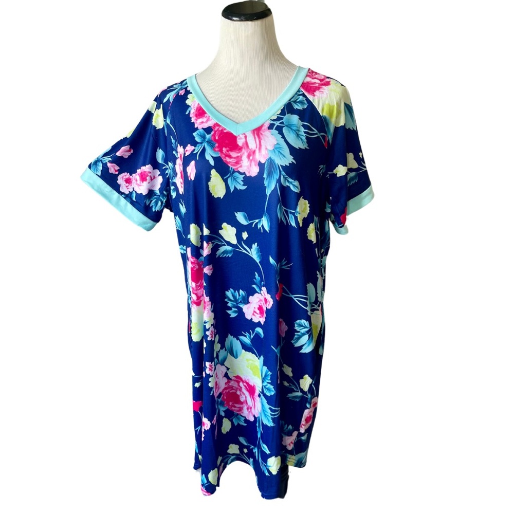 BOUTIQUE ITEM- Floral Blue Dress